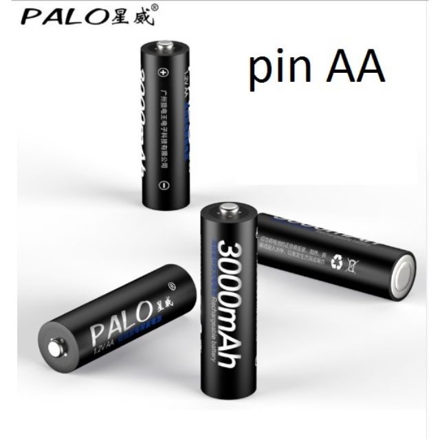 Bộ 4 pin sạc PALO AA 3000 mAh dùng cho mic karaoke, máy đo huyết áp,  đồ chơi... ( chính hãng,cao cấp )