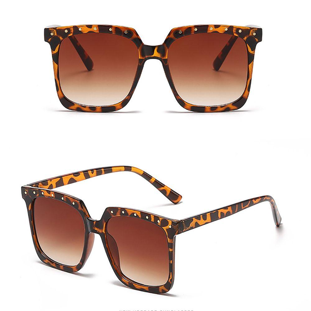 Kính Mát Gọng Vuông Chống Bức Xạ Màu Sắc Gradient Phong Cách Hàn Quốc Cho Nam Và Nữ