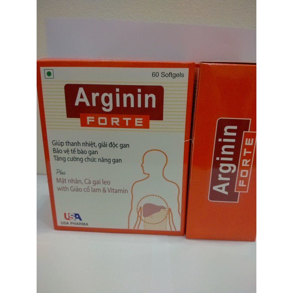 VIÊN UỐNG BỔ GAN ARGININ FORTE - MẬT NHÂN - CÀ GAI LEO - GIẢO CỔ LÀM - HỘP 60 VIÊN