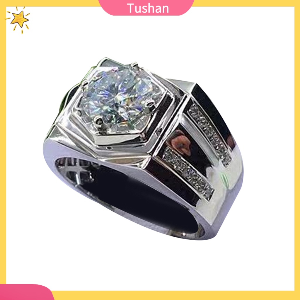 Nhẫn đính đá sáng bóng sang trọng cho nam