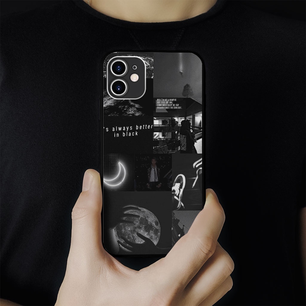 Ốp Lưng It's always in black Màu đen u buồn cho Iphone 5 6 7 8 Plus 11 12 Pro Max X Xr PAP20210456