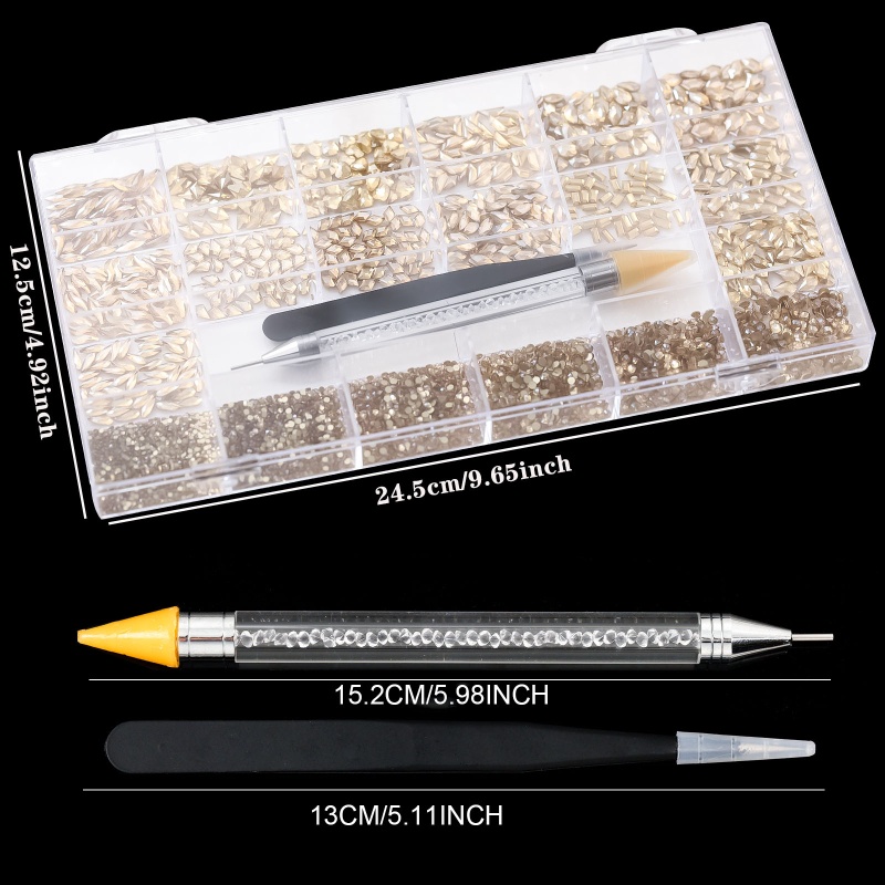 Set 5500 Hạt Cườm Lấp Lánh Trang Trí Móng Nghệ Thuật