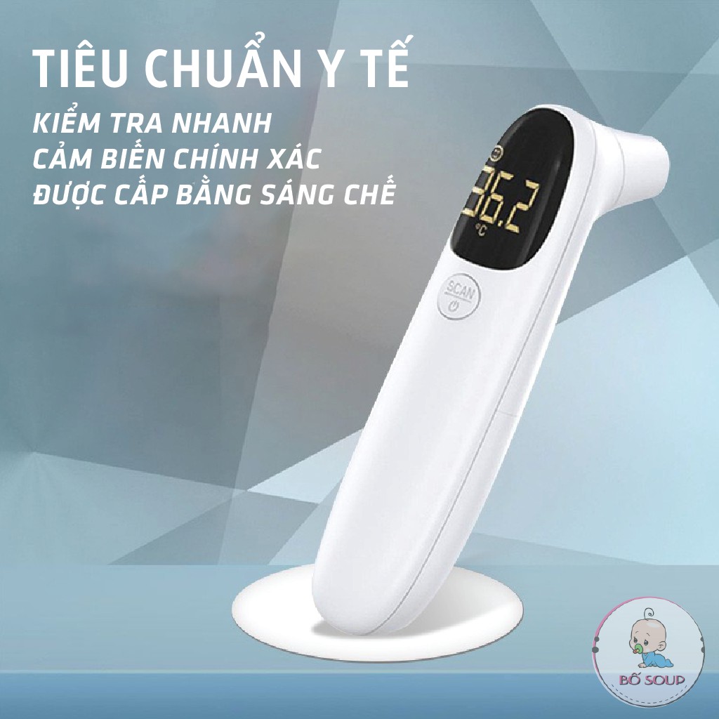 Nhiệt kế điện tử hồng ngoại đo trán dùng để đo nhiệt độ cơ thể tặng kèm pin