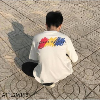ÁO THUN TAY LỠ IN HAI MẶT HỌA TIẾT CHỮ YELLOW FLICKER CỰC HOT - ATTL2M118