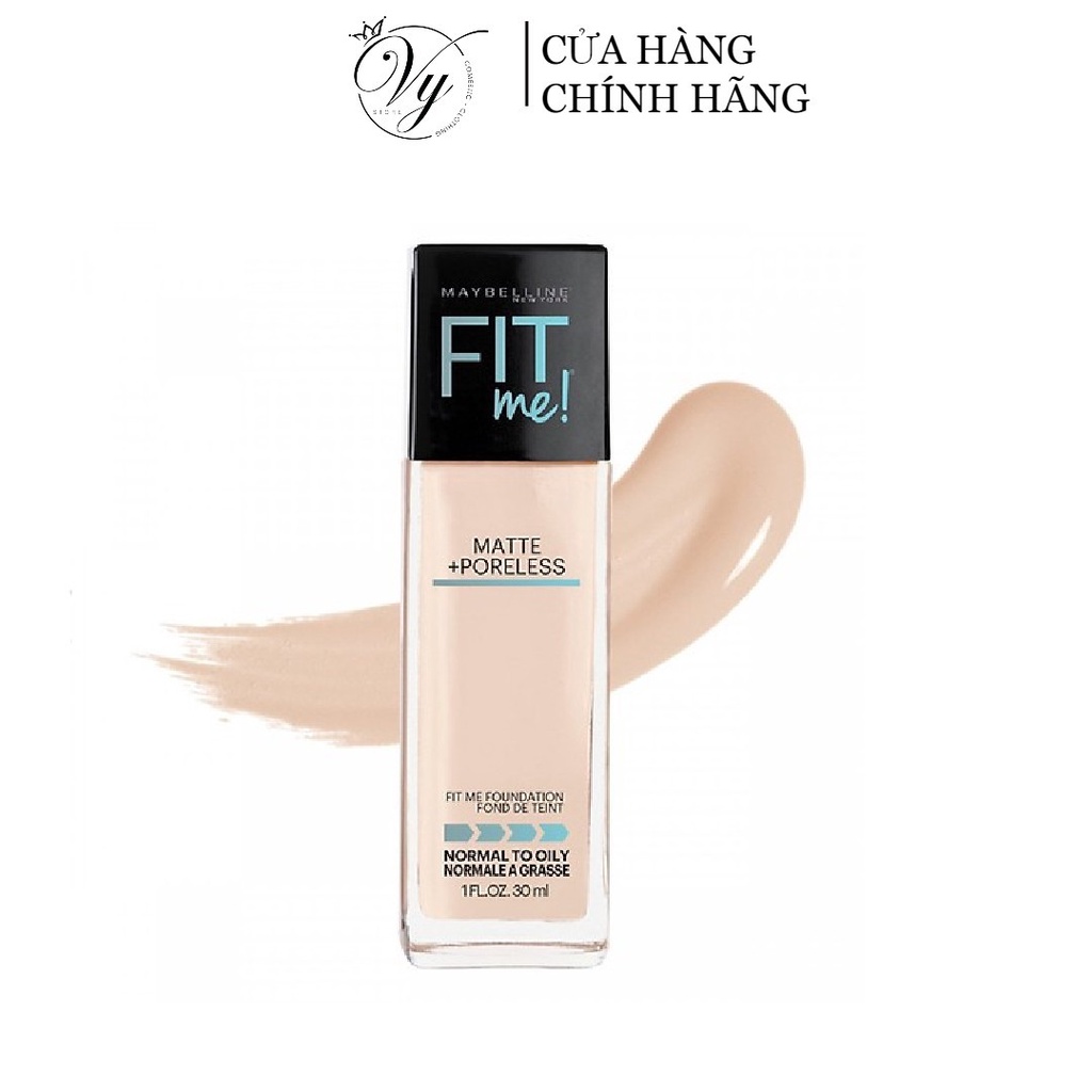 Kem nền mịn lì Maybelline Fit Me Matte + Poreless Foundation 30ml (Có Vòi Pump) - mỹ phẩm VY STORE VT  cosmetics