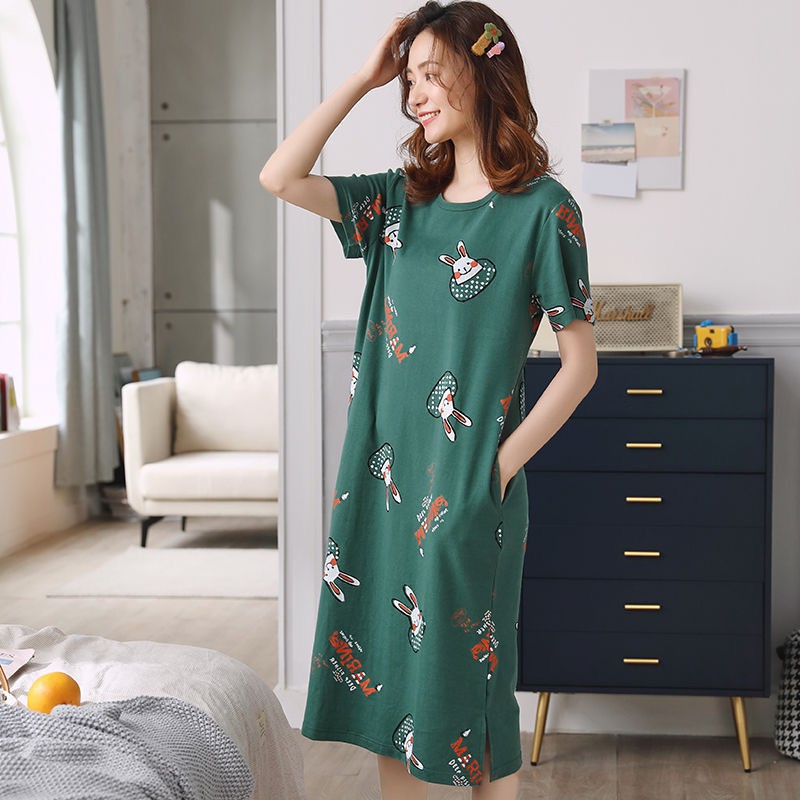 Váy Ngủ Nữ  Mặc Ở Nhà - Pijama Bộ Đồ Quần Áo Mùa Hè Dáng Suông Dài Mềm Mỏng Dáng Hàn Quốc Xinh VN09