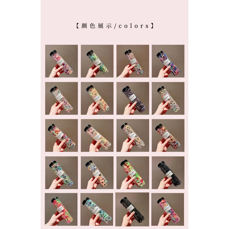 Set 300 Dây Buộc Tóc Nhiều Màu Cho Bé