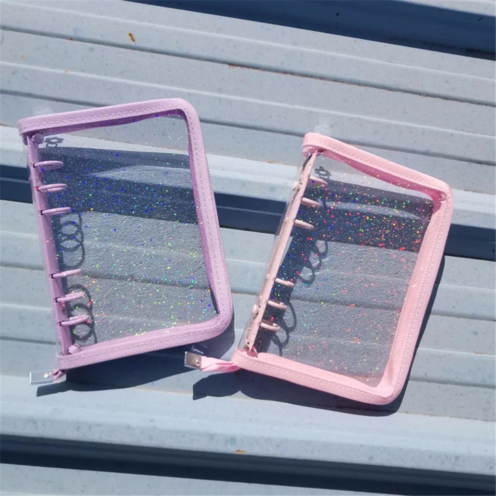 Sổ Tay Bìa Trong Suốt 6 Lỗ Khổ A5 / A6 Có Khóa Kéo Tiện Dụng 2life