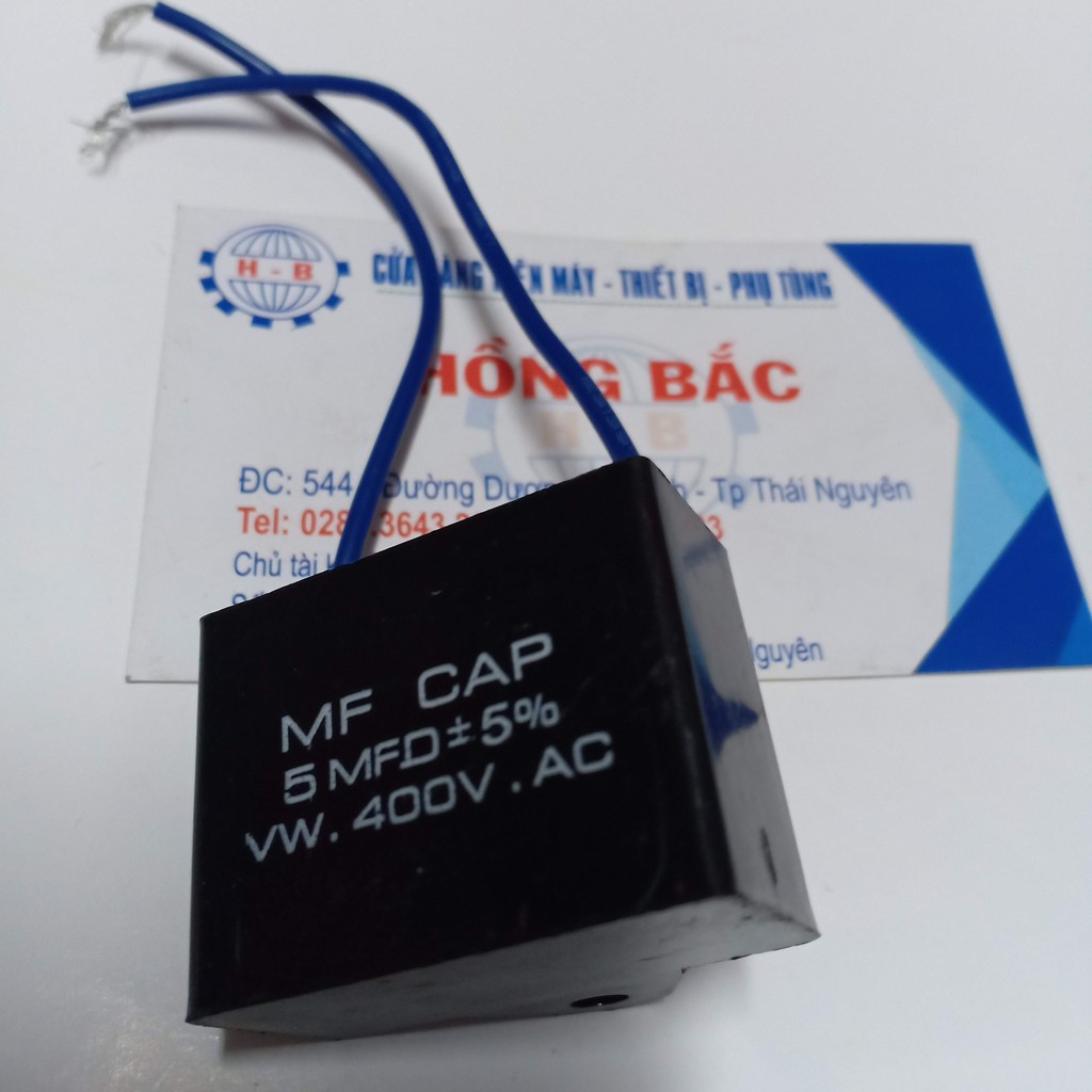 1 tụ điện 5mf 400VAC - dùng cho quạt và thiết bị điện khác