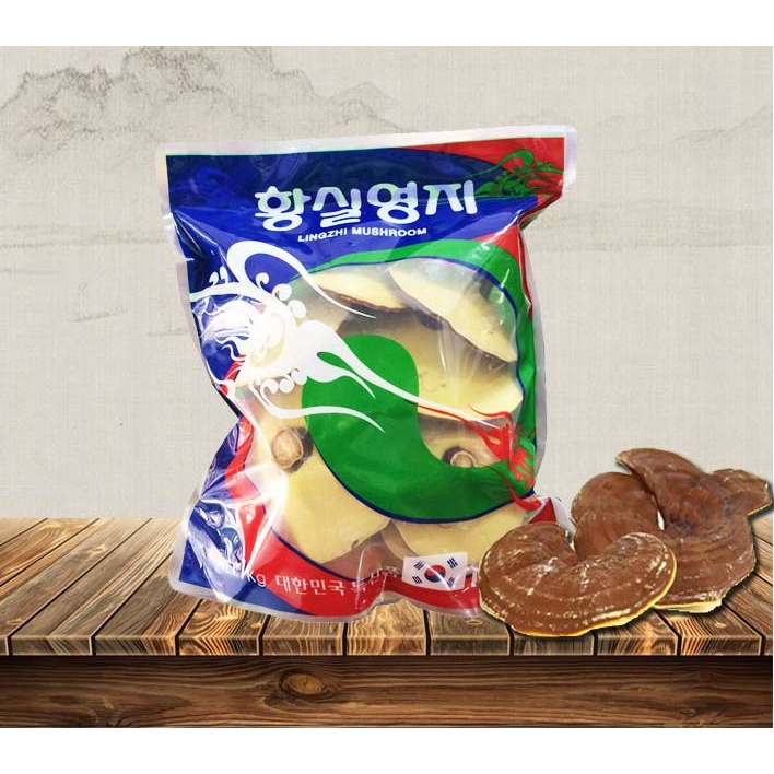 Nấm Linh Chi Thái Lát Hàn Quốc Túi Xanh 1kg - Chính Hãng
