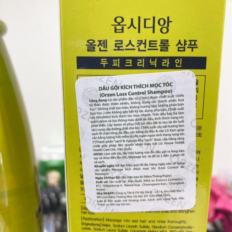 Dầu gội ORZEN chiết xuất 100% thảo dược thiên nhiên ( chính hãng)
