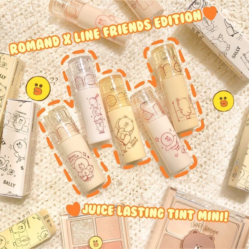 Son tint Romand x Line Friends Juicy Lasting Tint Mini 2g