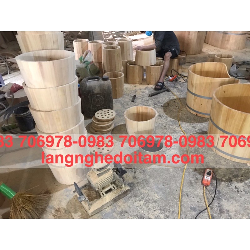 Chậu gỗ ngâm tay chân kết hợp làm nail xả kho