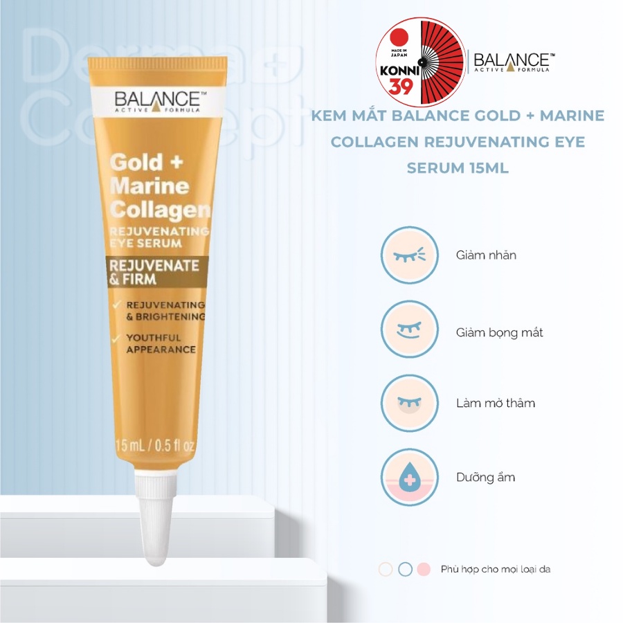 Serum tái tạo và dưỡng da mắt Balance Active Formula Gold Collagen Rejuvenating eye 15ml