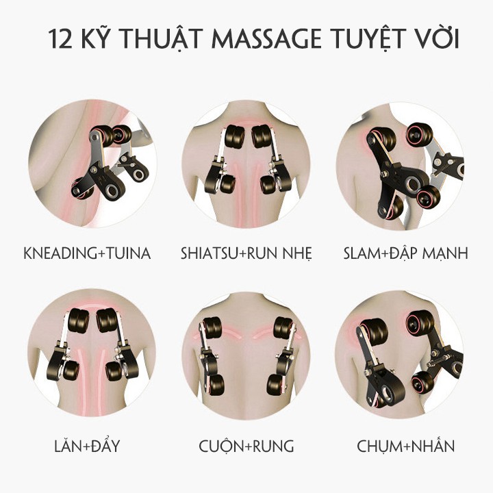 Ghế Massage Trị Liệu Toàn Thân -Ghế Matxa Toàn Thân Con Lăn Silicon Di Động- Ghế Massage Toàn Thân Trục SL