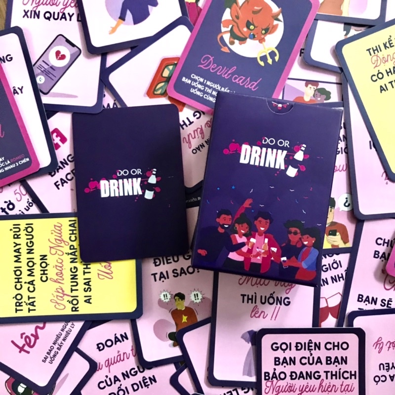 Bộ bài huệ drinking game nốc out do or drink cho cuộc vui thêm say tím