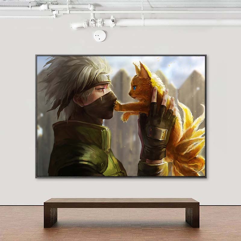 Classic Anime Movie Naruto Kakashi  Wall Art Poster Japanese Popularity Anime Canvas Painting Vintage Living Room Home Decor