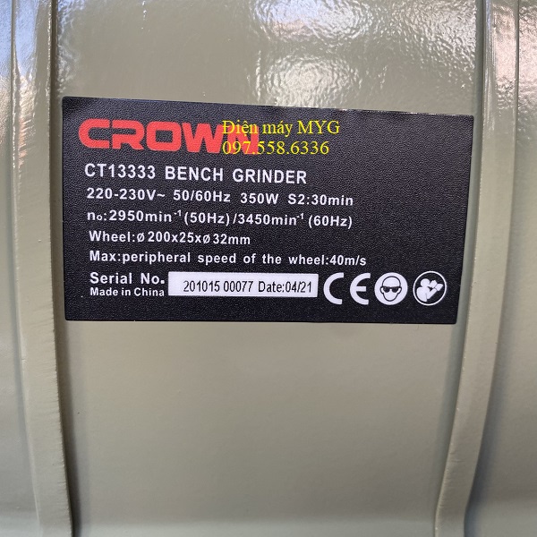Máy mài 2 đá Crown CT13333