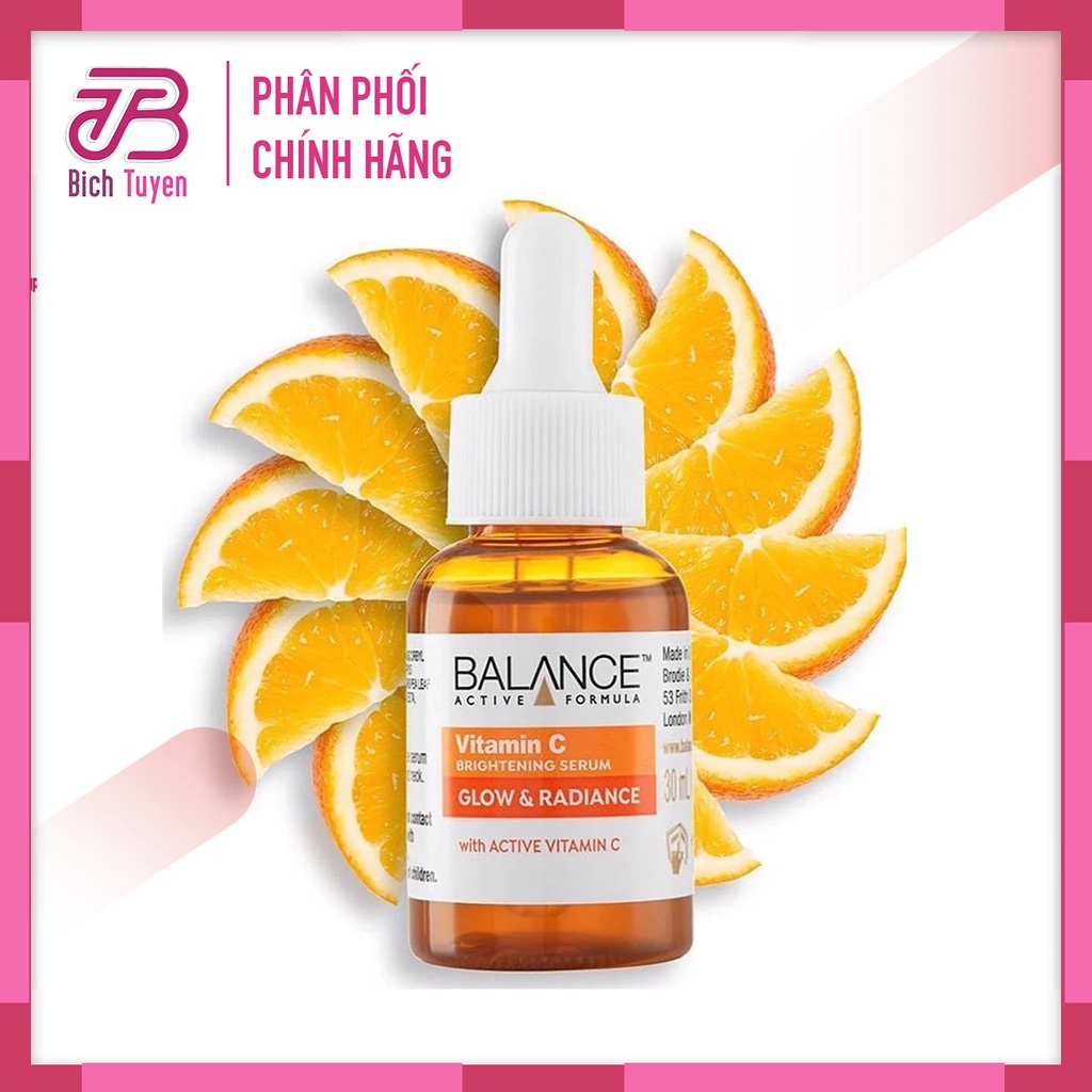 Serum BALANCE Active Formula Vitamin C Brightening Tinh Chất Trắng Da, Mờ Thâm 30ml BT Cosmetic