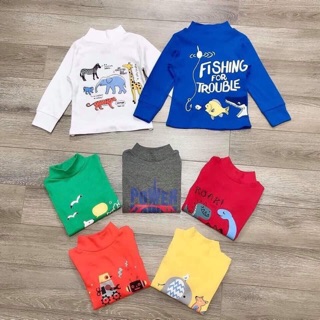 Áo cotton cổ 5 phân cho bé trai
