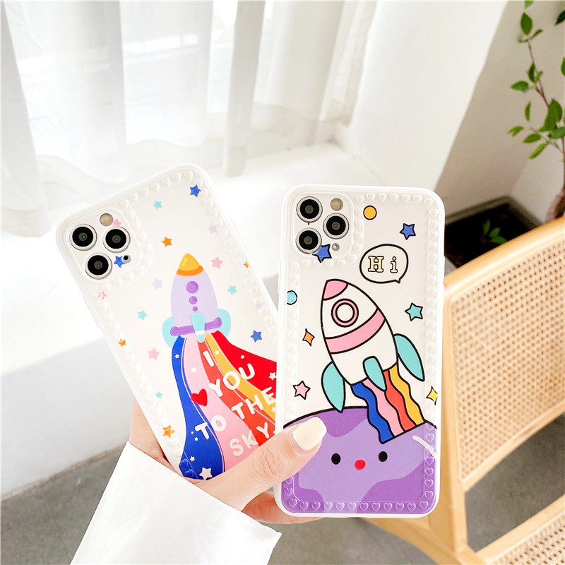 Ốp lưng iphone Rainbow Rocket IMD dày dặn viền nổi 6/6plus/6s/6splus/7/7plus/8/8plus/x/xs/11/12/pro/max/plus/promax | BigBuy360 - bigbuy360.vn