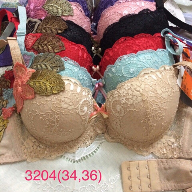 👄 Áo ngực Thái thêu hoa nối 3 móc mút vừa nâng ngực (hình chụp thât)