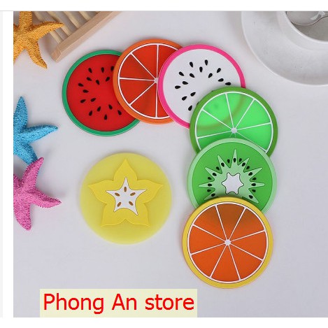 Set 5 miếng lót cốc hình hoa quả