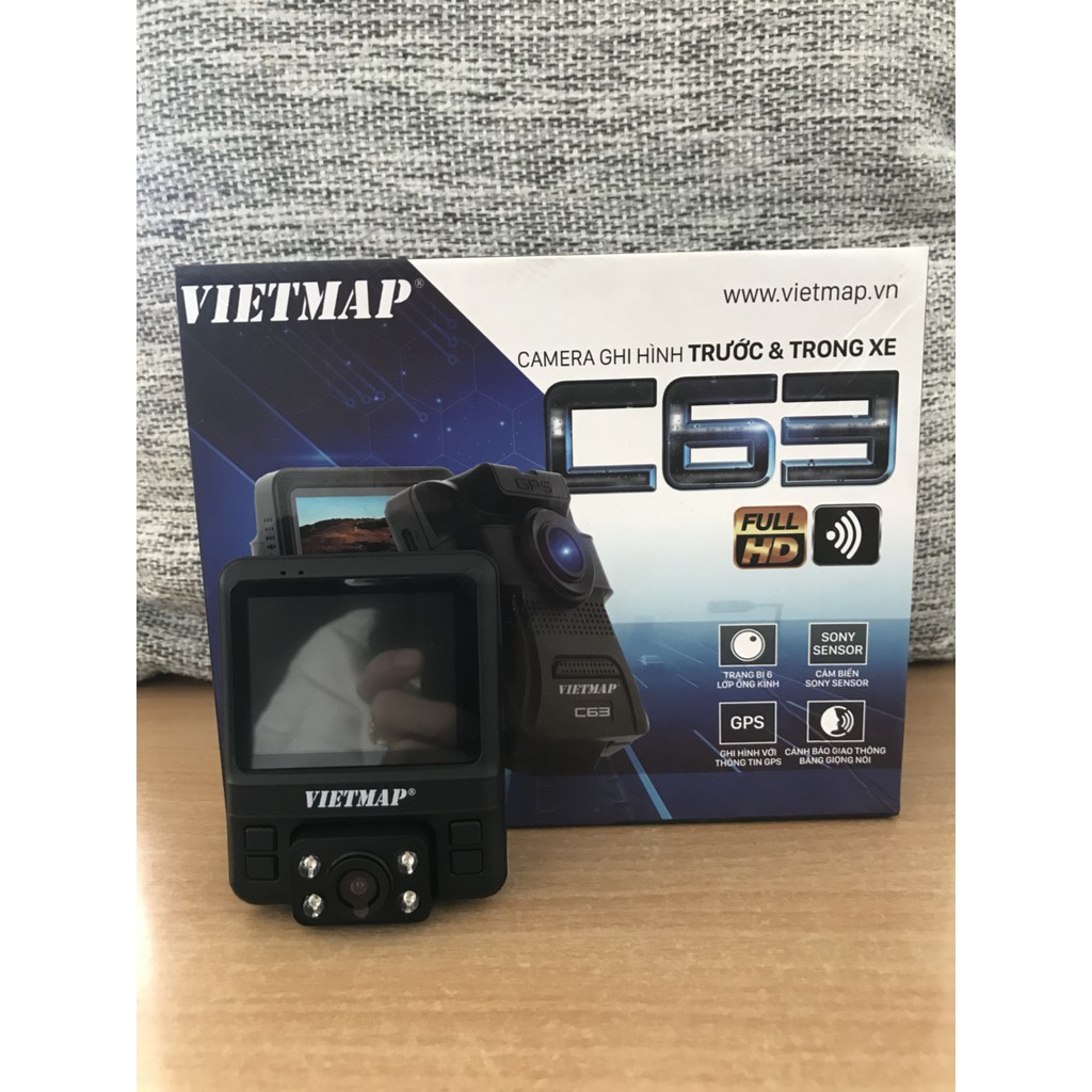 Camera hành trình Vietmap C63 Ghi hình trước trong xe FullHD 1080P Hồng ngoại cảnh báo - Bảo hành 12 tháng