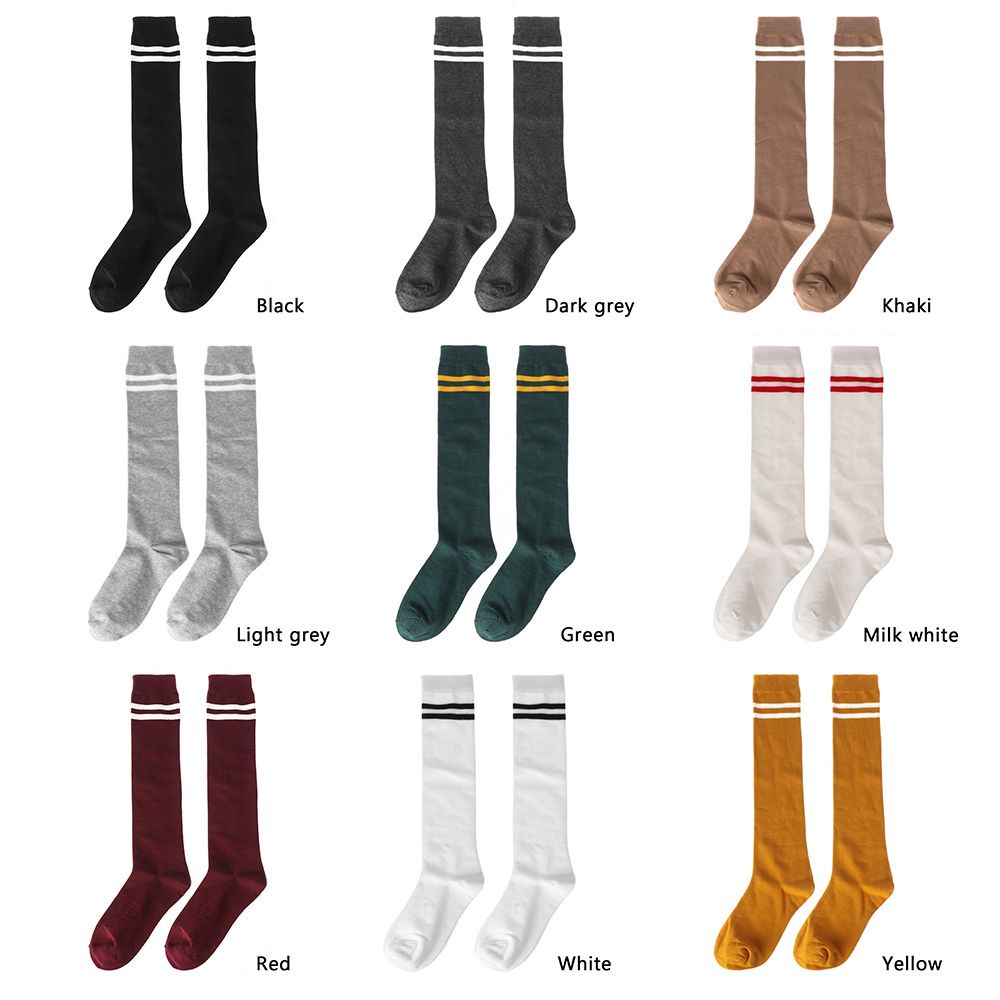 Vớ Cotton Dệt Kim Dài Qua Gối Kẻ Sọc Nhiều Màu Sắc Thời Trang Cho Nữ