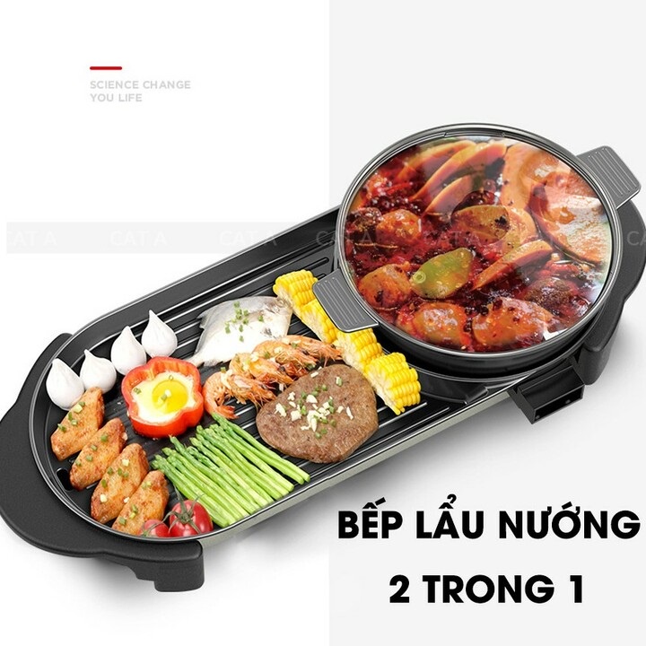 Nồi lẩu nướng 2 trong 1 chống dính JNS-DKL2 - Chất liệu Nhôm đúc nguyên khối cao cấp