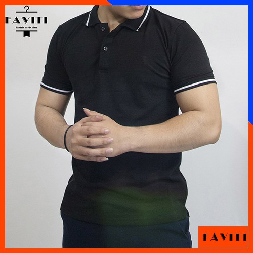 [Mã SKAMSALE07 giảm 10% TỐI ĐA 100K đơn150K] Áo Phông Thun Nam có cổ bẻ đẹp tay ngắn áo Polo cao cấp giá rẻ FAVITI AT02 | BigBuy360 - bigbuy360.vn