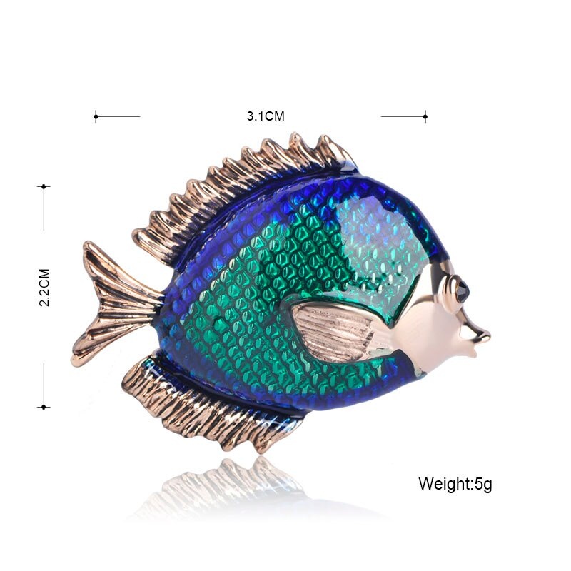 Ghim Cài Áo Hình Cá Biển Đính Đá Thời Trang Cho Nữ