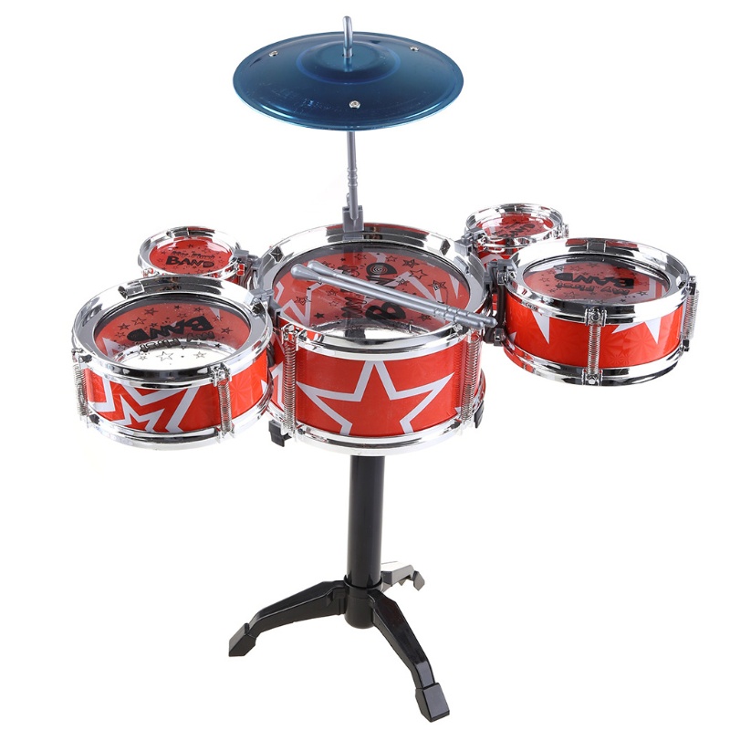 Bộ Trống Jazz Đồ Chơi Bằng Nhựa Họa Tiết Hoạt Hình Dành Cho Trẻ Em