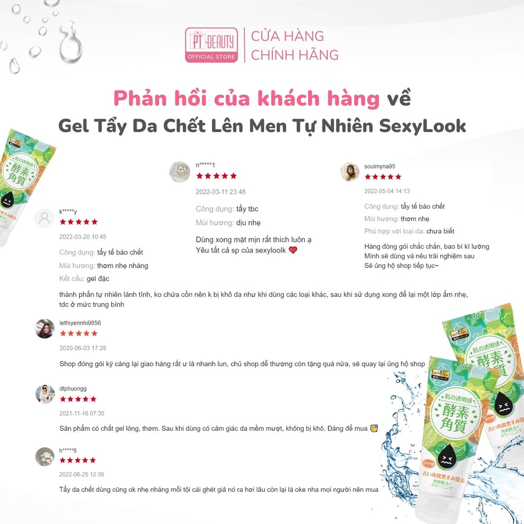 Gel tẩy da chết lên men tự nhiên Sexylook Enzyme Exfoliating Gel 120g