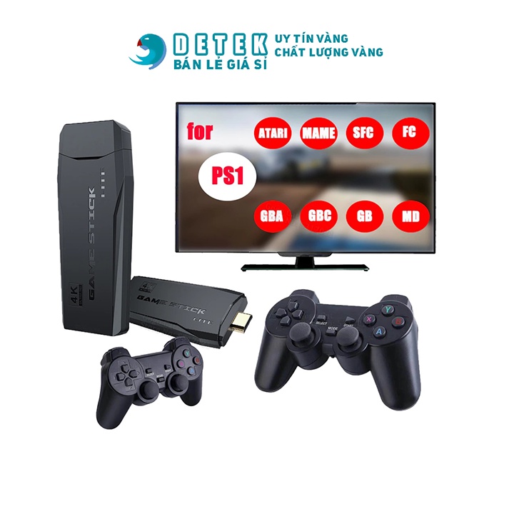 Máy chơi game Mini GameStick Lite kèm 2 tay cầm điều khiển không dây - BẢO HÀNH 30 NGÀY