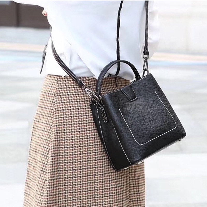 Samdo: Balo kiêm túi xách nữ da thật cao cấp  - Chính hãng Huada - 2 loại dây đeo, công sở đi làm, đi chơi HAD184