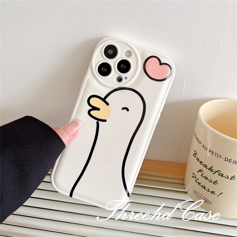 Ốp Điện Thoại TPU Đệm Khí Chống Rơi In Hình Vịt Hoạt Hình Cho iPhone 14 13 12 11 Pro Max SE 2020 X Xr Xs Max 8 7 6 6s Plus