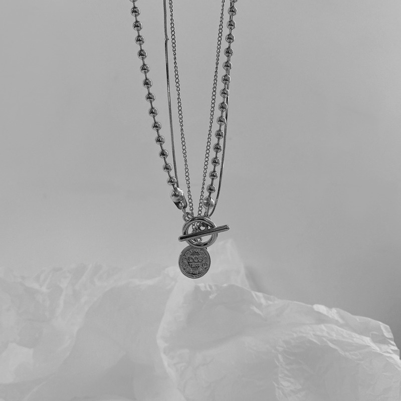 Dây Chuyền Nhiều Lớp Mặt Chân Dung Tròn 191036Dây Chuyền Phong Cách Harajuku Đơn Giản Hợp Thời Trang