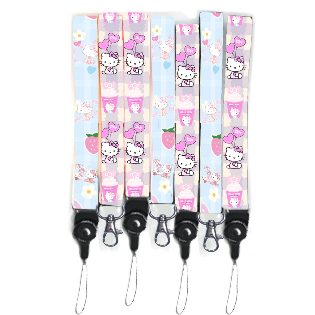 dây strap kitty STI45 hoạt hình dây đeo thẻ dây treo thẻ name tag ngắn cute dễ thương 15cm