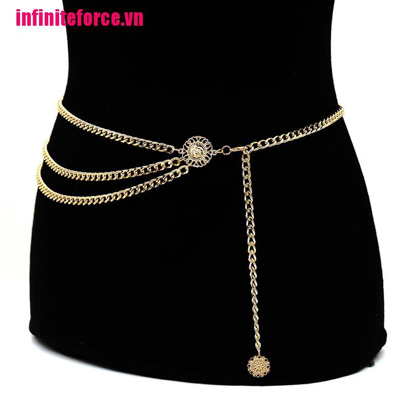 Charms Thắt Lưng Dây Xích Kim Loại Thời Trang Cho Nữ