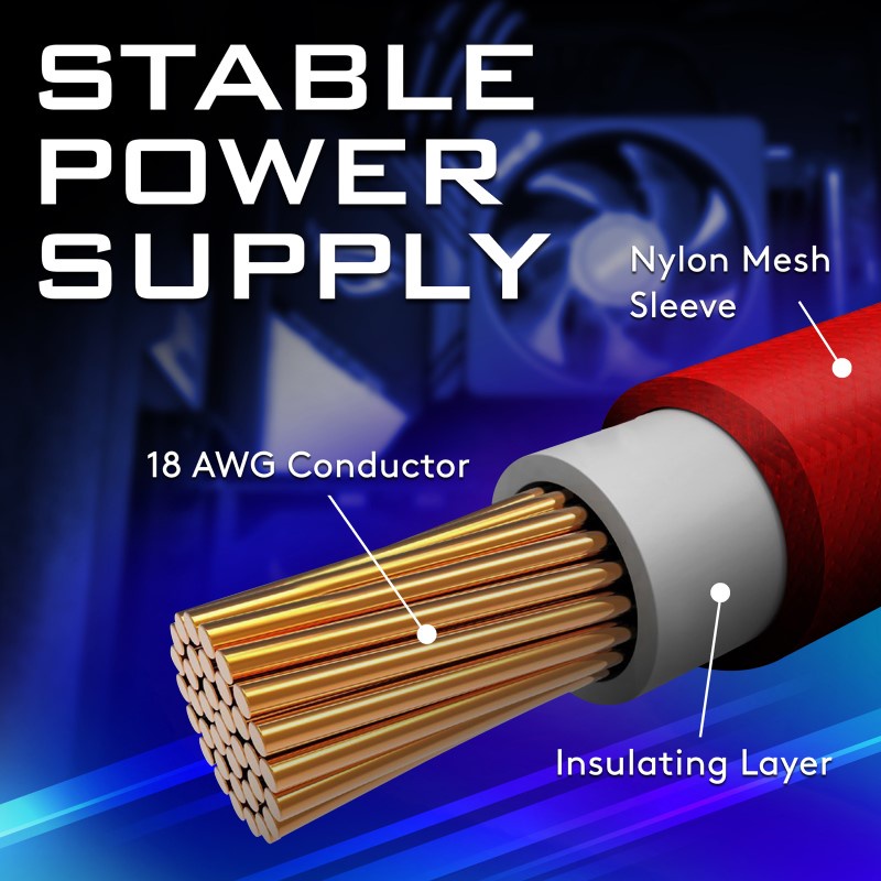 Bộ 6 Dây Cáp Mở Rộng ezdiy-fab psu 18Awg Bằng nylon Mềm 30cm
