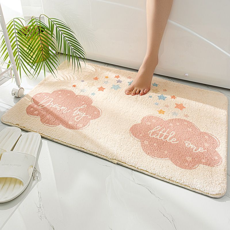 Thảm Lót Sàn Nhà Tắm Hình Vuông Họa Tiết Cầu Vồng Chất Liệu Thấm Hút Nhanh Khô Chống Trượt Tiện