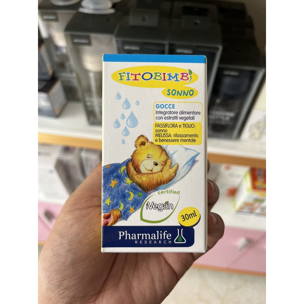 Fitobimbi Sonno, Thảo dược giúp bé ngủ ngon, ngủ sâu giấc, giảm căng thẳng thần kinh ở trẻ, bổ sung vitamin cho trẻ