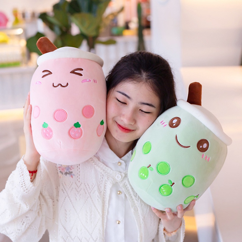 Gối Mềm Hình Ly Trà Sữa Nhiều Màu Sắc Dễ Thương Quà Tặng Lễ Hội Ngày Valentine