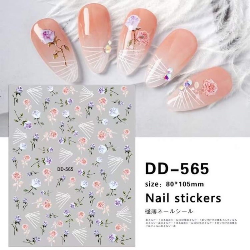 Sticker,hình dán móng hoa bướm trang trí nail