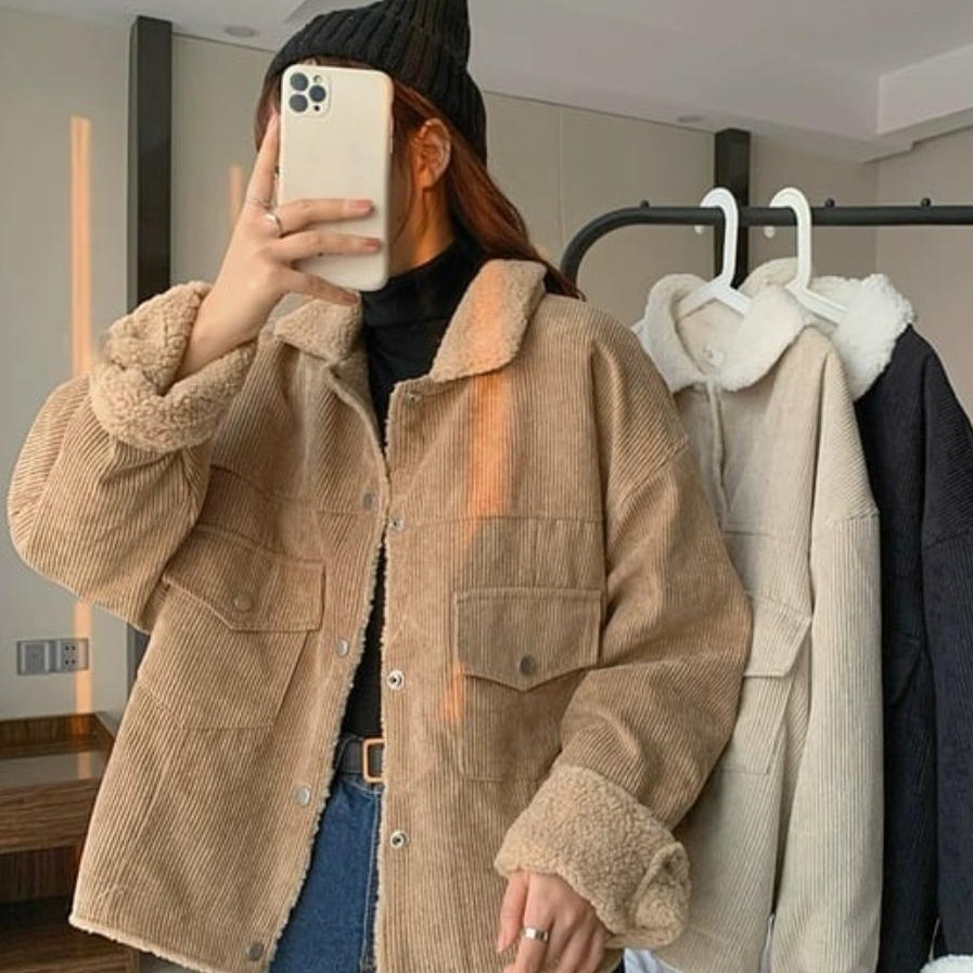 Khoác dạ lót bông +  áo ren