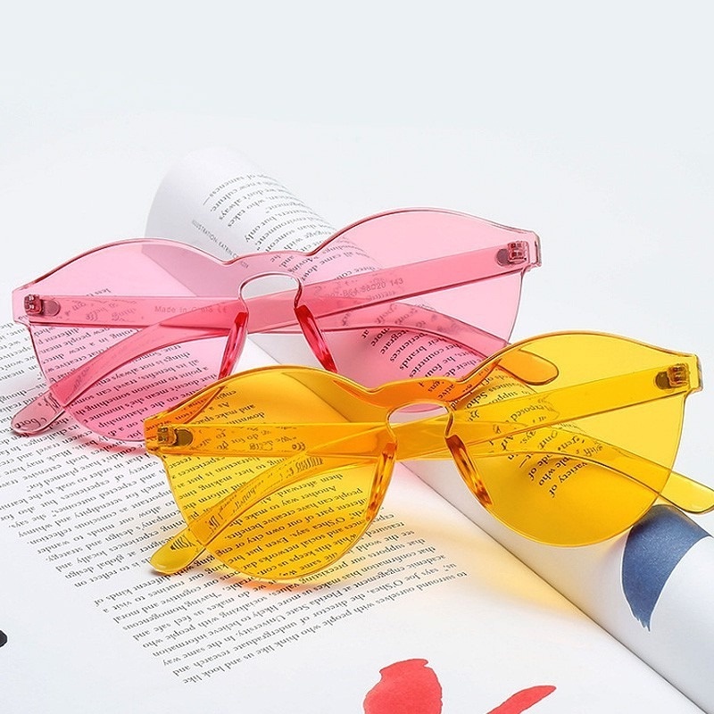 Kính Mát Tròng Trong Suốt Không Viền Thời Trang Cho Nam Và Nữ