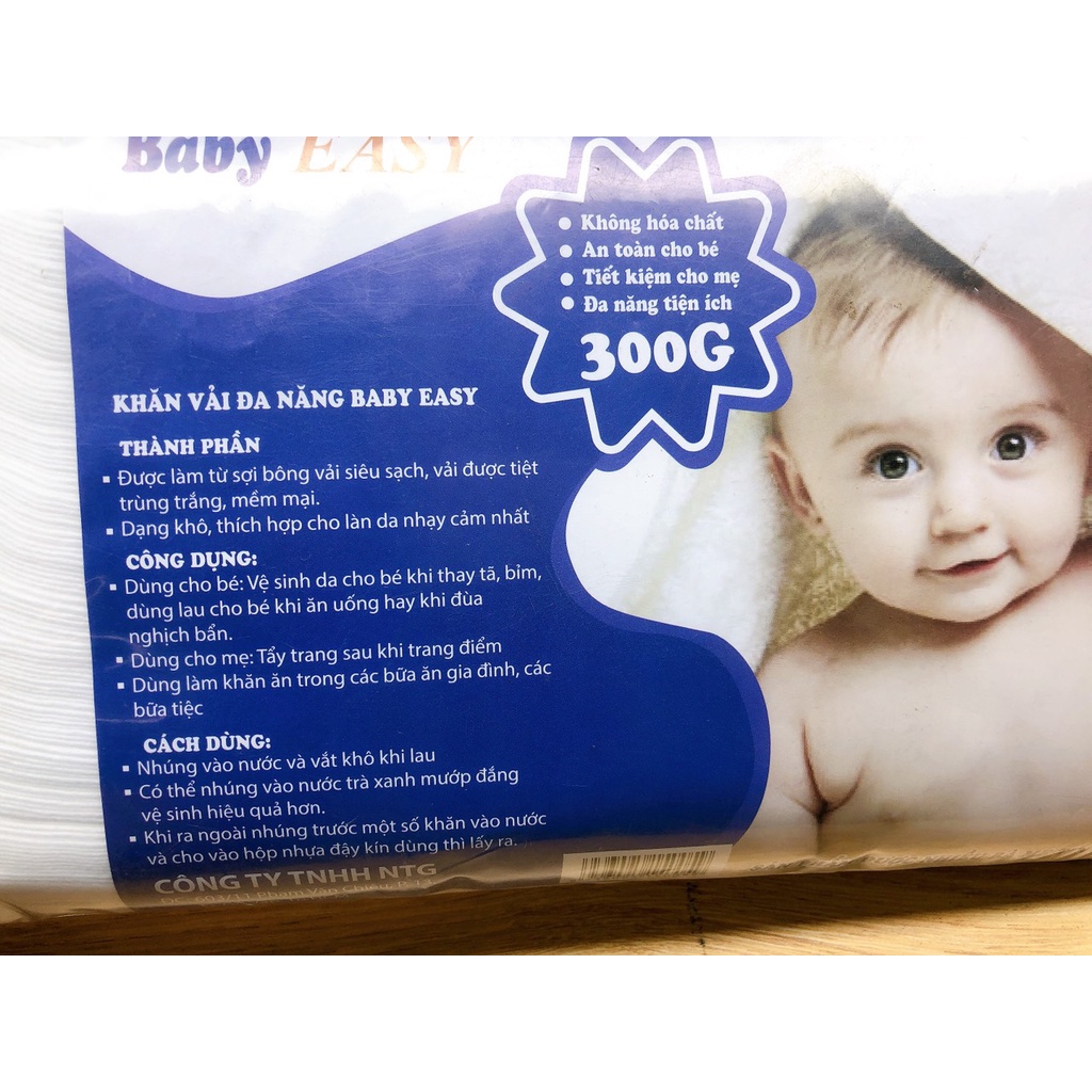 khăn giấy khô đa năng baby easy 300g dùng thay thế khăn ướt tiện lợi ( 1 gói ) mã 6-3