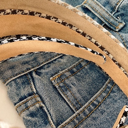 Băng đô cài tóc họa tiết caro phong cách retro Pháp