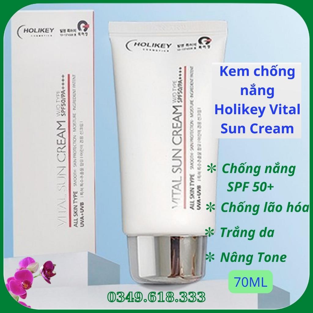 Kem chống nắng nâng tone cho da dầu HOLIKEY VITAL Sun Cream W/OTYPE SPF50/PA++++ 70ml mỹ phẩm Hàn Quốc chính hãng